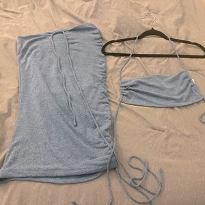 White Fox Blue Skirt Set, Never Worn